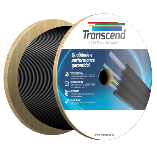 CABO FIBRA ÓTICA TRANSCEND DROP BLI A/B CM 01 FO CO LSZH BOBINA 1KM
